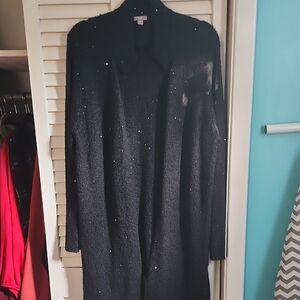 NWOT J. Jill Black Cardigan with Subtle Sparkle